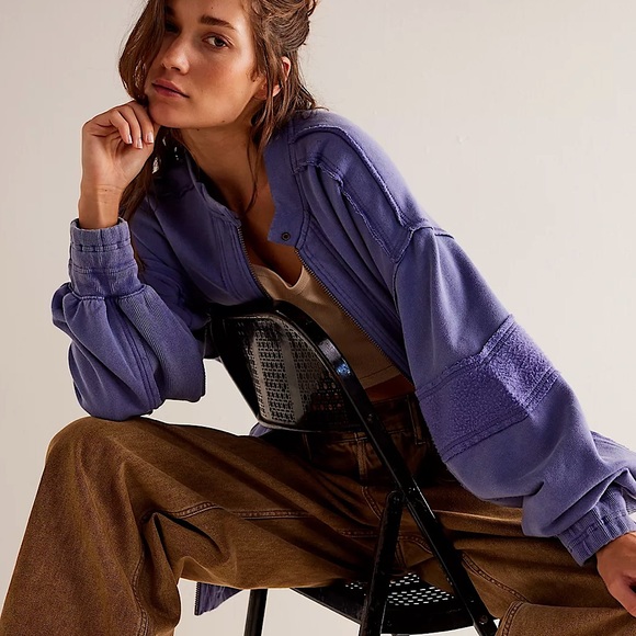 NEW Free People Lou Moto Zip Jacket In Prep Peri - Picture 4 of 14